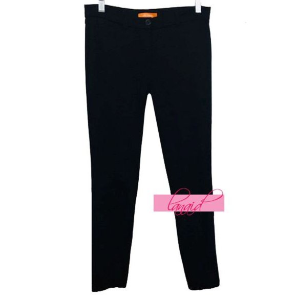 Joe Fresh Black Ponte Slim Skinny Straight Pants Stretch Stretchy Jeggings 10 - Picture 3 of 6
